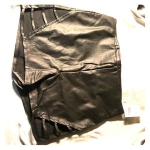 Faux leather shorts